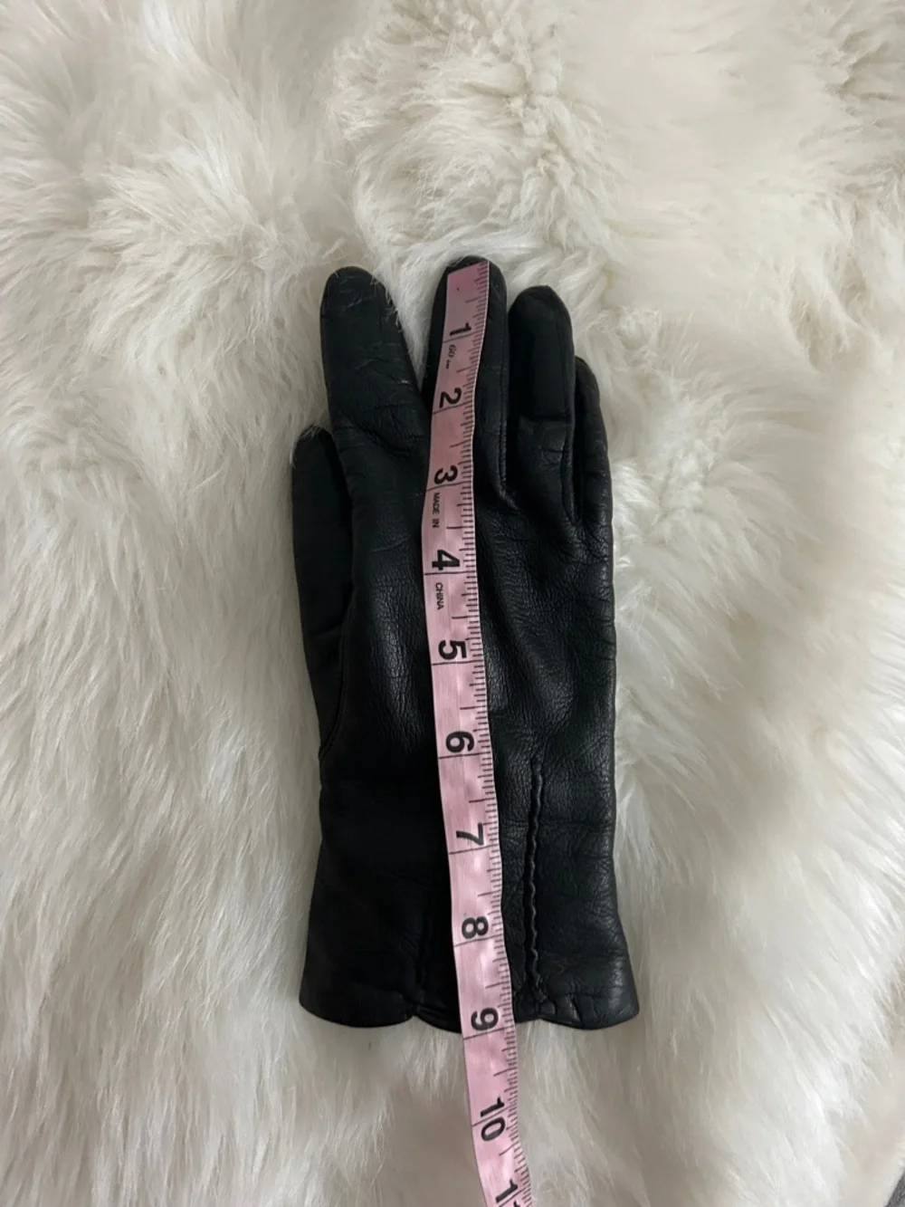 Italian vintage leather gloves with rabbit fur lining